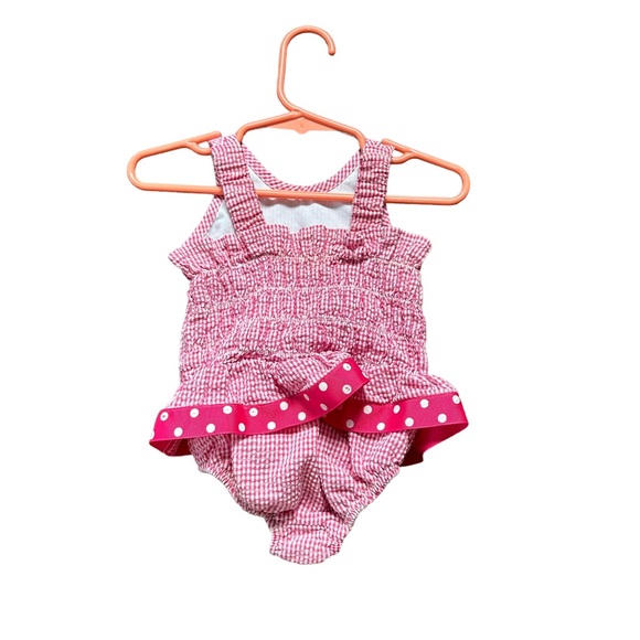 Southern Sunshine girls 18 months bodysuit check pattern polka dot alligator - Picture 3 of 7